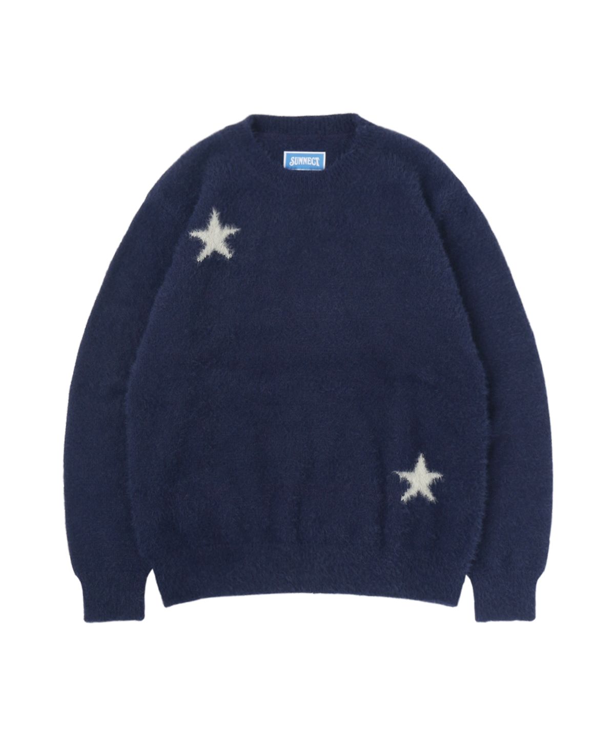 써넥트(SUNNECT) Stars Shaggy Sweater - Navy