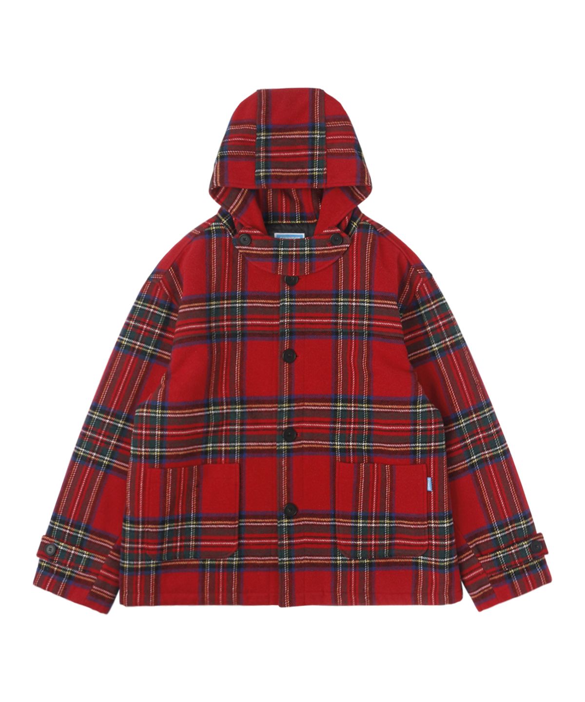 써넥트(SUNNECT) Tartan Hooded Coat - Red