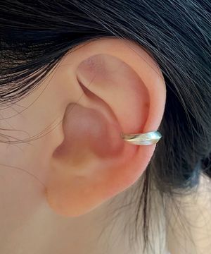 925실버 무광 볼드 이어커프 귀걸이 아냐/ Anya