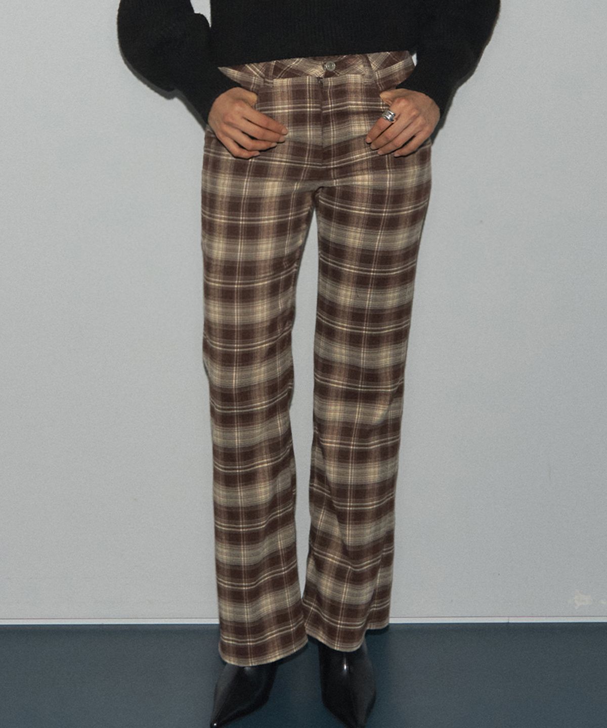 로뉴(RONEW) KAI CHECK PANTS (BROWN/BEIGE)