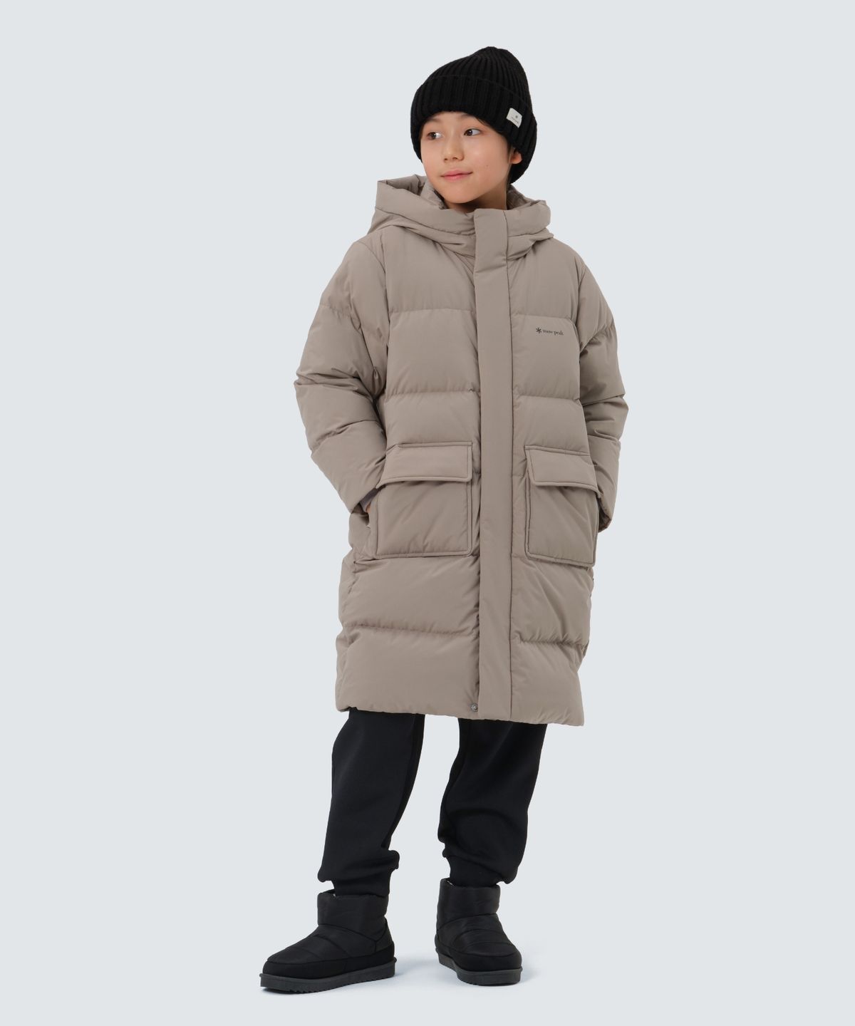 스노우피크 어패럴 키즈(SNOWPEAK APPAREL KIDS) 키즈 티타닉 롱 다운 자켓 (S25WKFDJ86) Tan Gray
