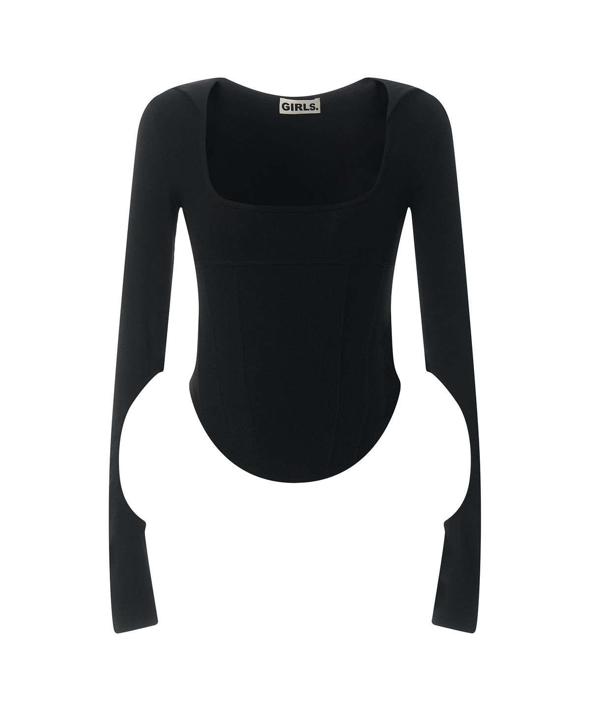 걸스걸스(GIRLSGIRLS) HOLY CUT HOODIE - BLACK