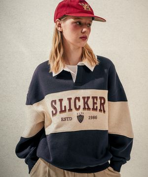 시티슬리커 카라 맨투맨 네이비 HSMT3632