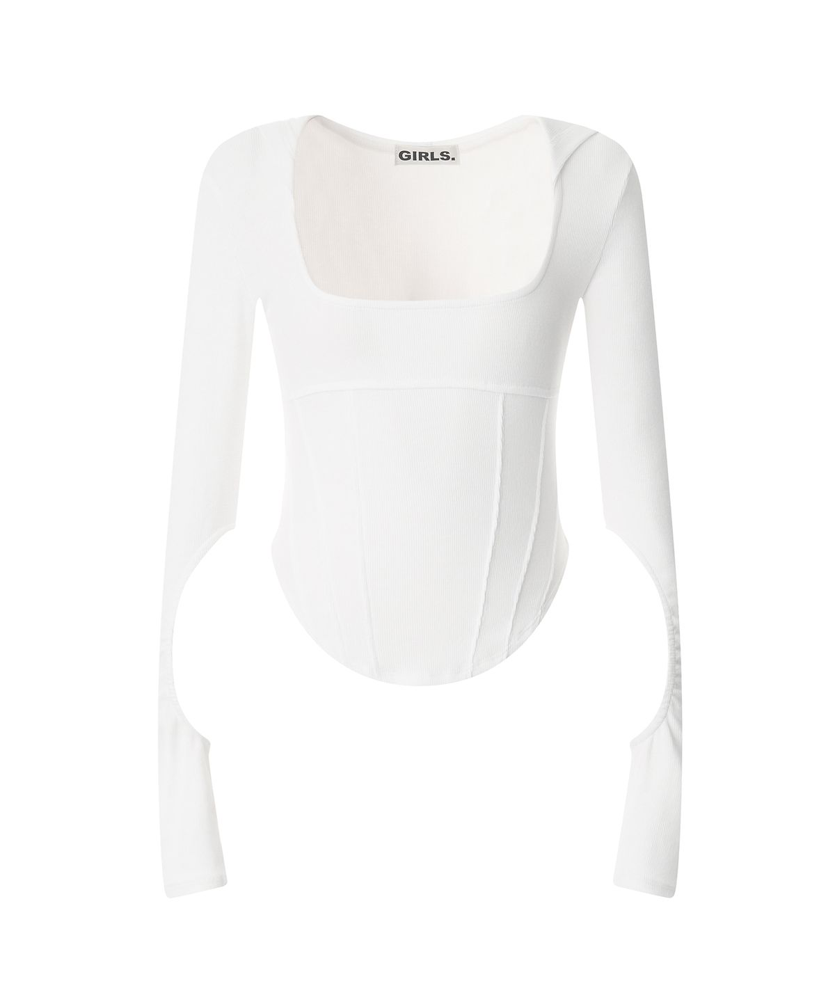 걸스걸스(GIRLSGIRLS) HOLY CUT HOODIE - WHITE