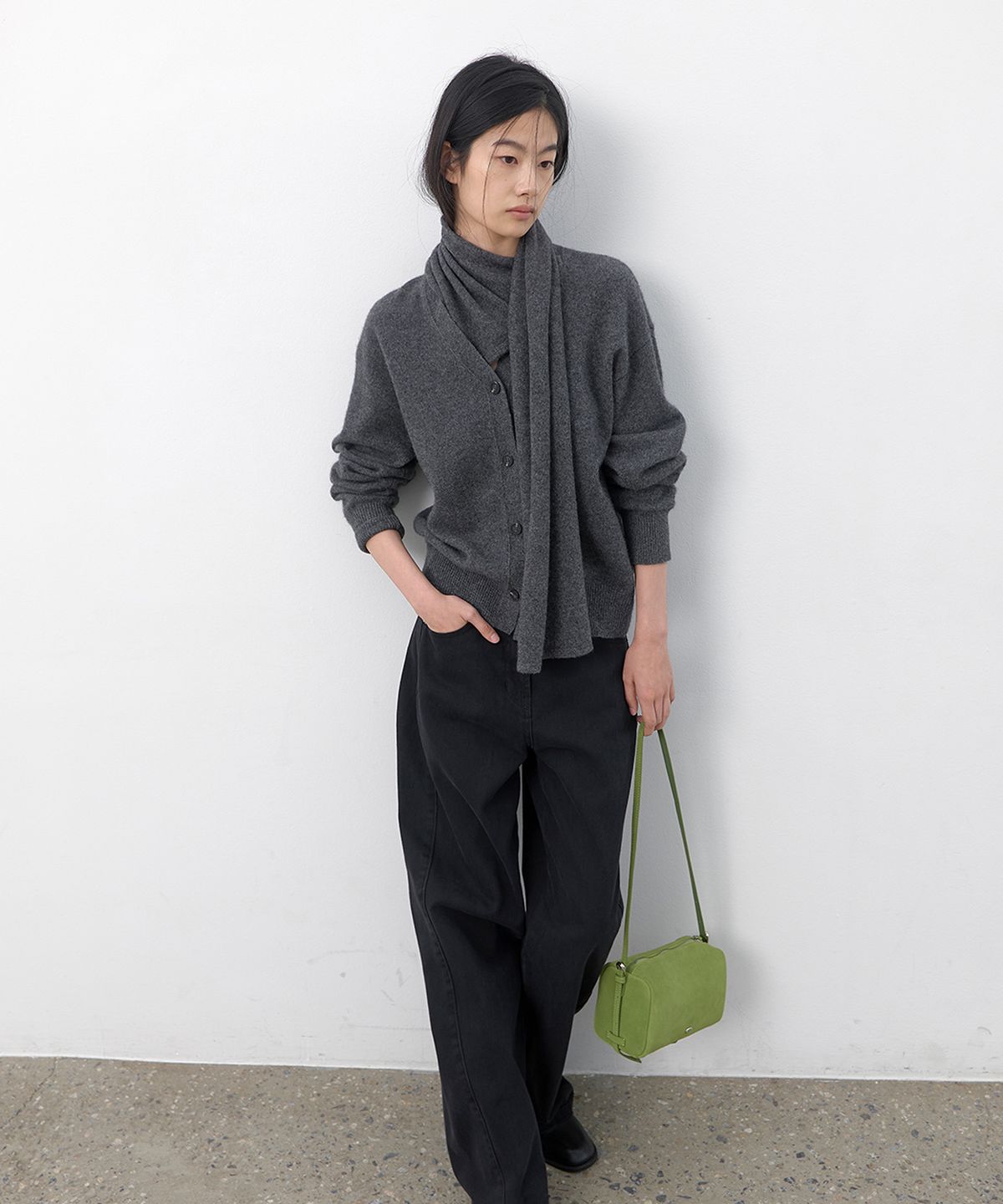 아틀리에 나인(ATELIER NAIN) YAK BLENDED MUFFLER SET CARDIGAN S(CD-2235)