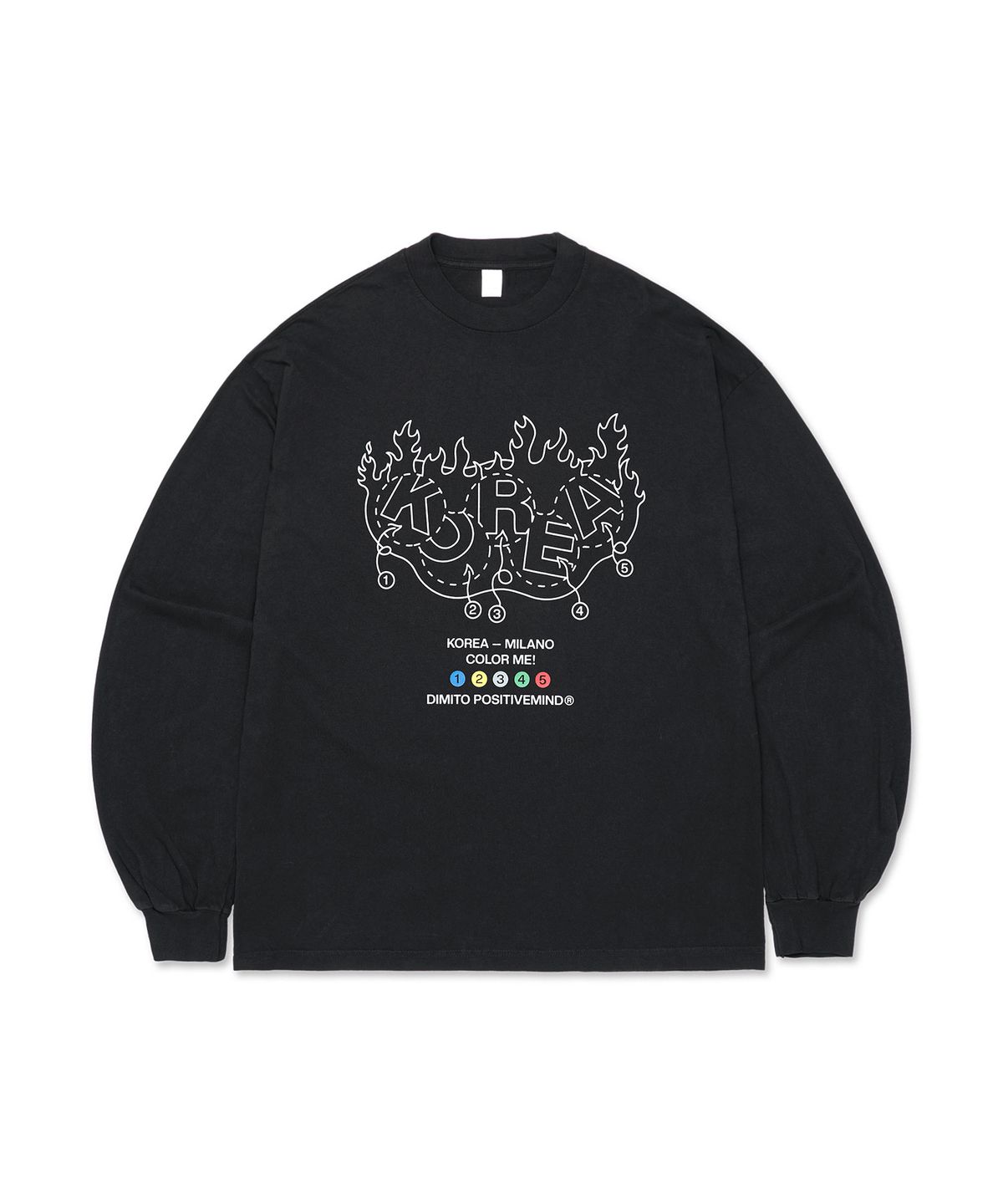 디미토(DIMITO) TEAM KOREA REPLICA COLORING LSV GD 6.5OZ TEE BLACK