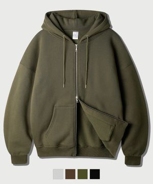 네트로 오버핏 후드 집업 다크카키 ISHD2682