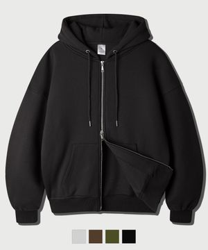 네트로 오버핏 후드 집업 블랙 ISHD2682