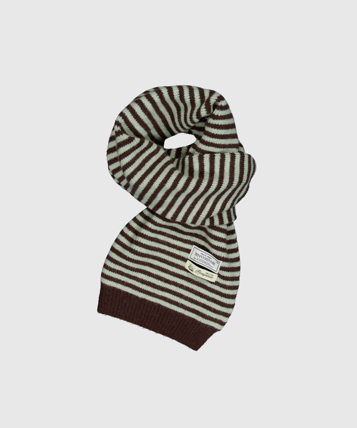 래니래니(RENNYRENNIE) STRAW STRIPE MUFFLER - 스트로우 스프라이프 머플러[ MINT CHOCO ]