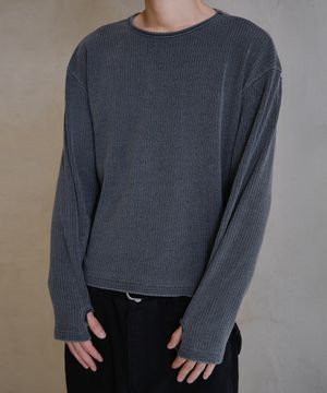 [DIVEIN X 패플서] RIBBED LONG SLEEVE (DARK GRAY)