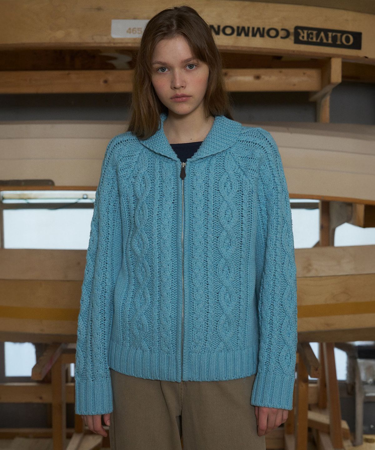 앤니즈(ANDNEEDS) Steve cowichan cardigan (light blue)