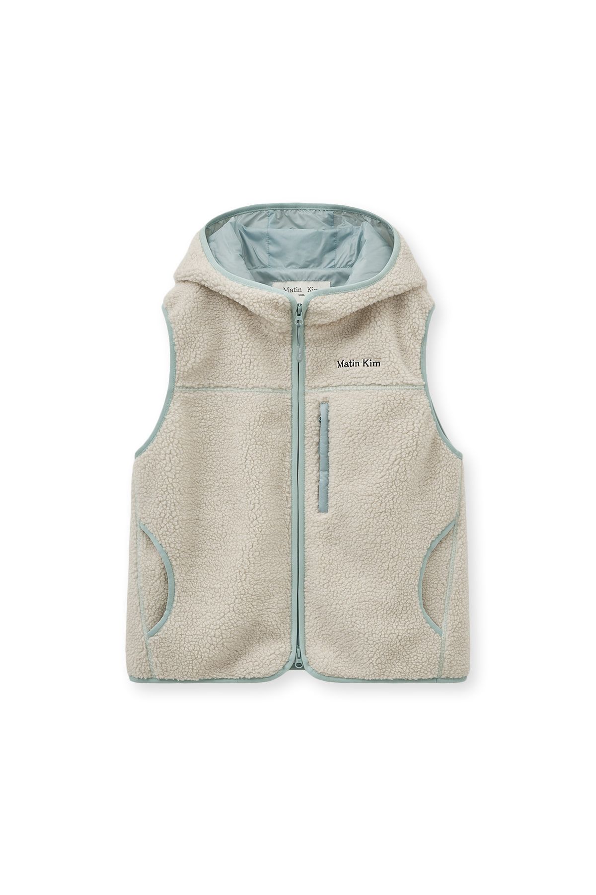 MUSINSA公式 | MATIN KIM FLEECE HOODY VEST IN IVORY