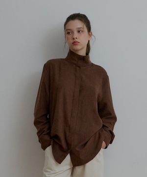 하이카라 히든 셔츠-초코브라운