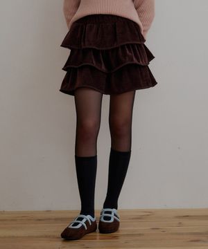 코듀로이 캉캉 치마바지-브라운
