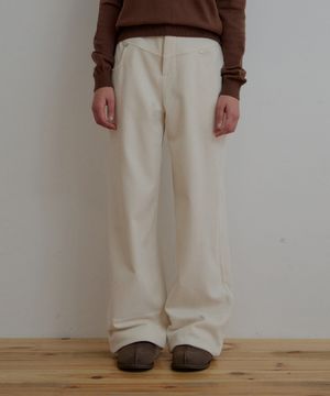 롤업 코듀로이 팬츠-아이보리