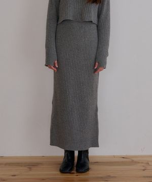 코지 맥시 니트스커트-그레이