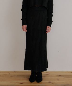 코지 맥시 니트스커트-블랙