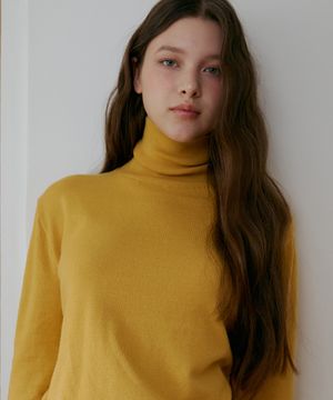비스코스 터틀 풀오버-머스타드