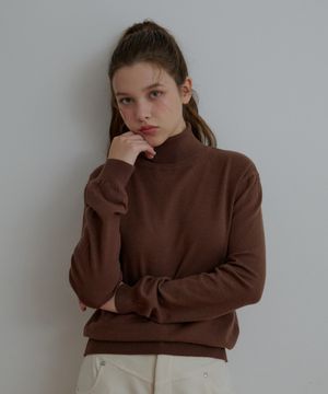 비스코스 터틀 풀오버-브라운