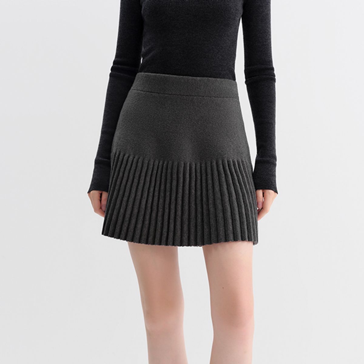 웬스데이딜라잇(WEDNESDAY DELIGHT) WD_College half pleat skirt
