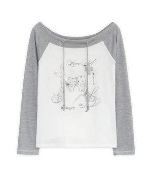 러브 시크 드로잉 오프숄더 탑 (아이보리)