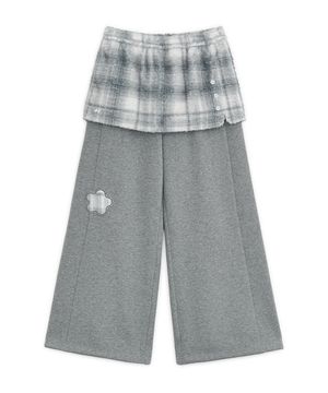 플리스 스커트 조거팬츠 (민트 그레이)