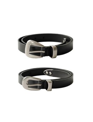 Vintage cow leather buckle belt - (2types)