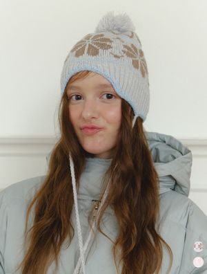 Alpaca Snowflake knit beanie - (2color)