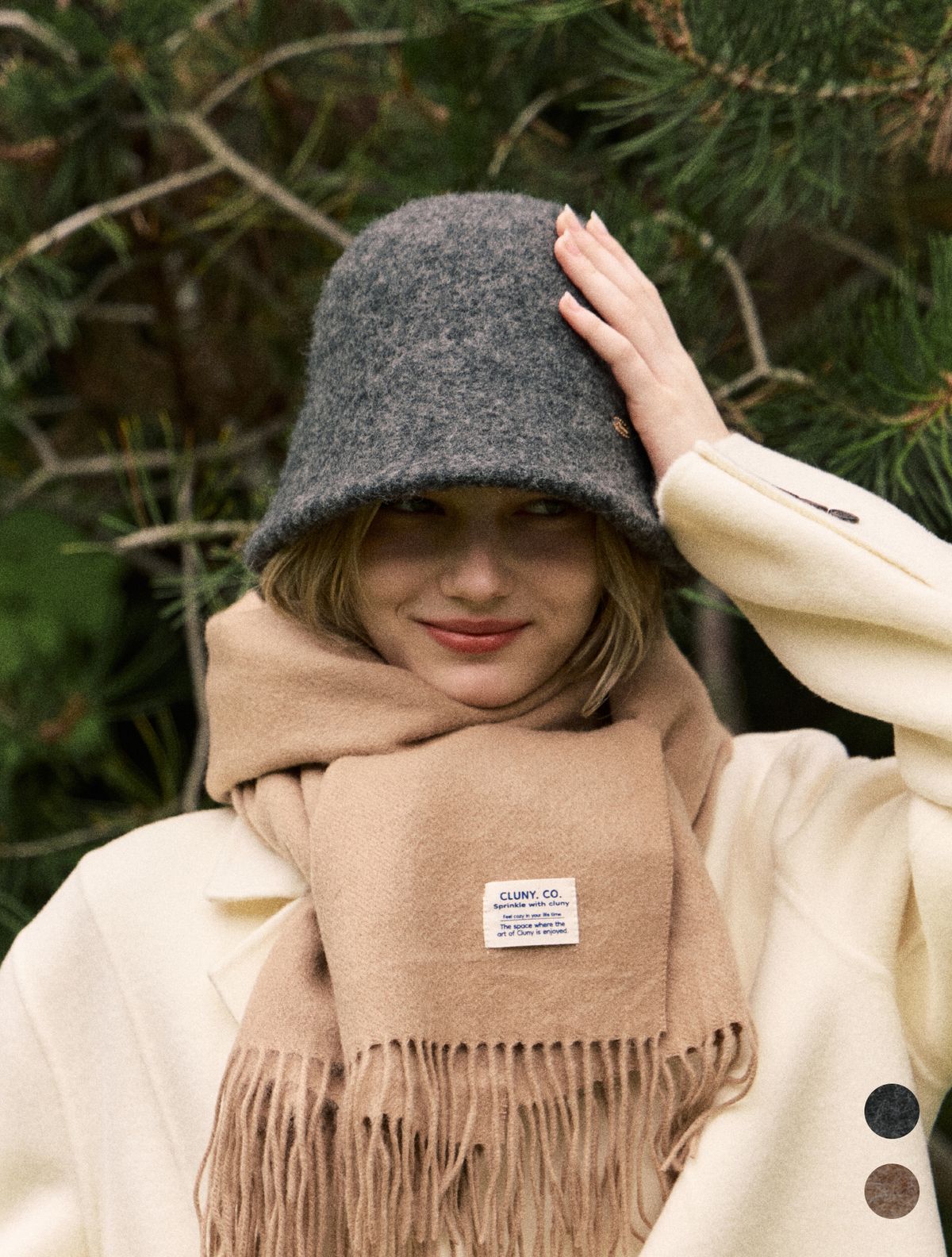 클루니(CLUNY) Soft wool cloche hat - (2color)