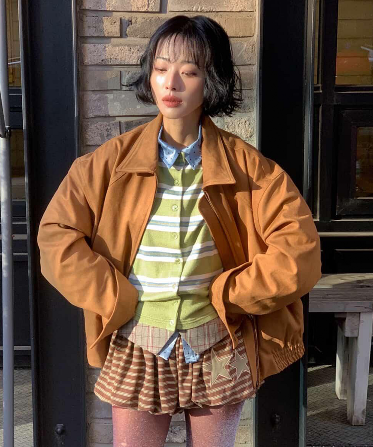 제너럴아이디어(GENERALIDEA) UNISEX 스웨이드 카라 블루종 [CAMEL] / SBE3U07010