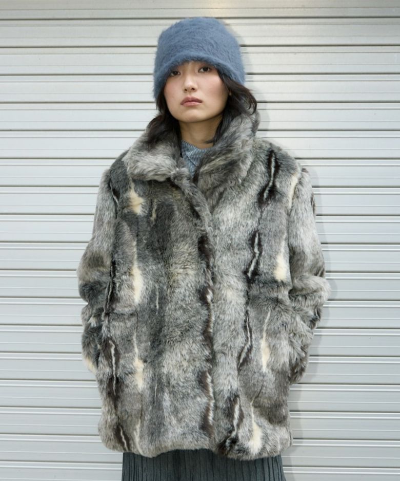 Nana Fluffy Fur Jacket_Charcole