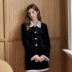 Cest_Polka dot velvet jacket