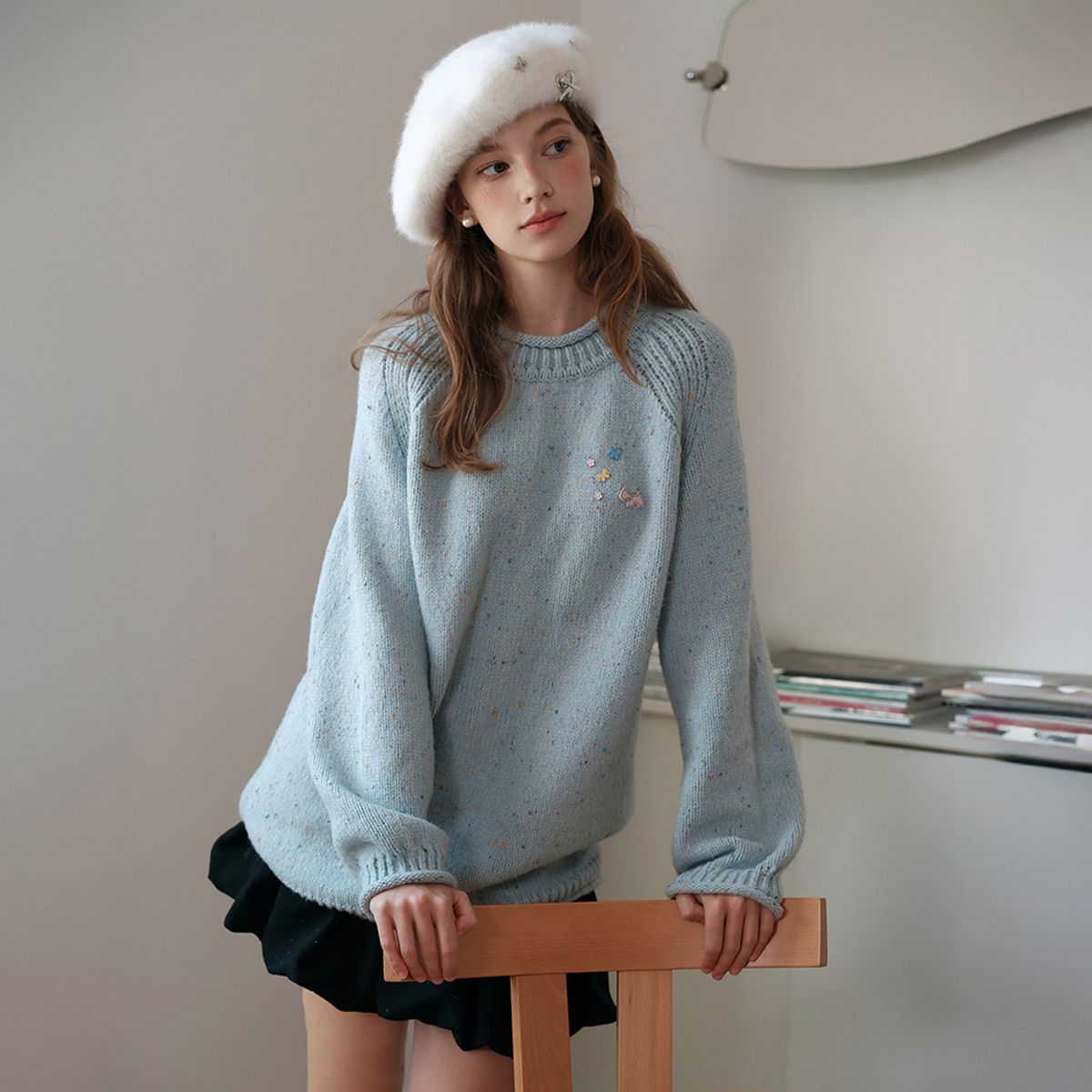 쎄무아듀(CEST MOIDEW) Cest_Colorful dot knit sweater