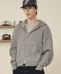 크롭 니트 후드집업 (멜란지그레이)