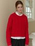 Alpaca twist cable knit sweater - red