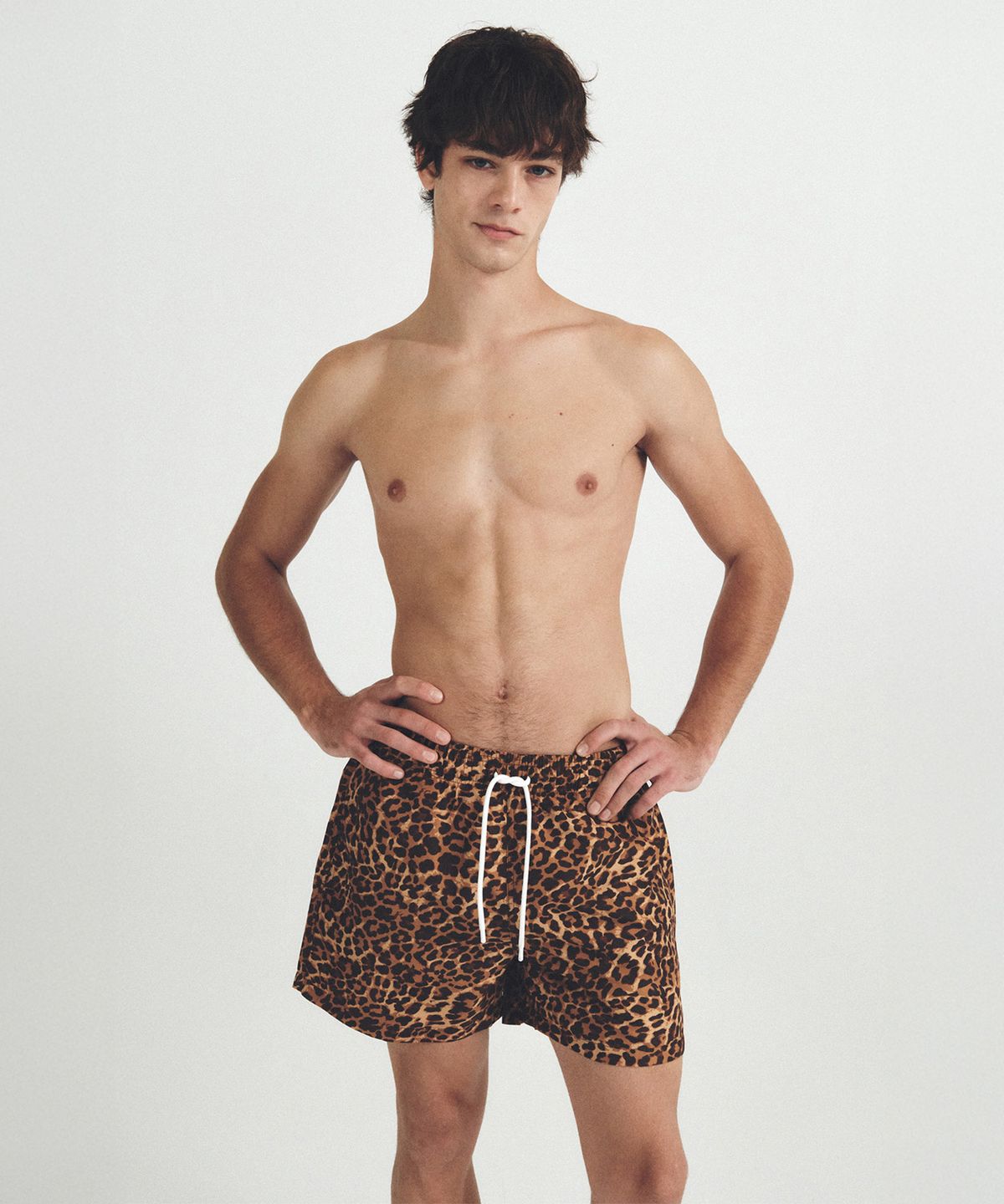 딜라잇풀(DELIGHTPOOL) Sienna Leopard Swim Trunks - Toffee Brown