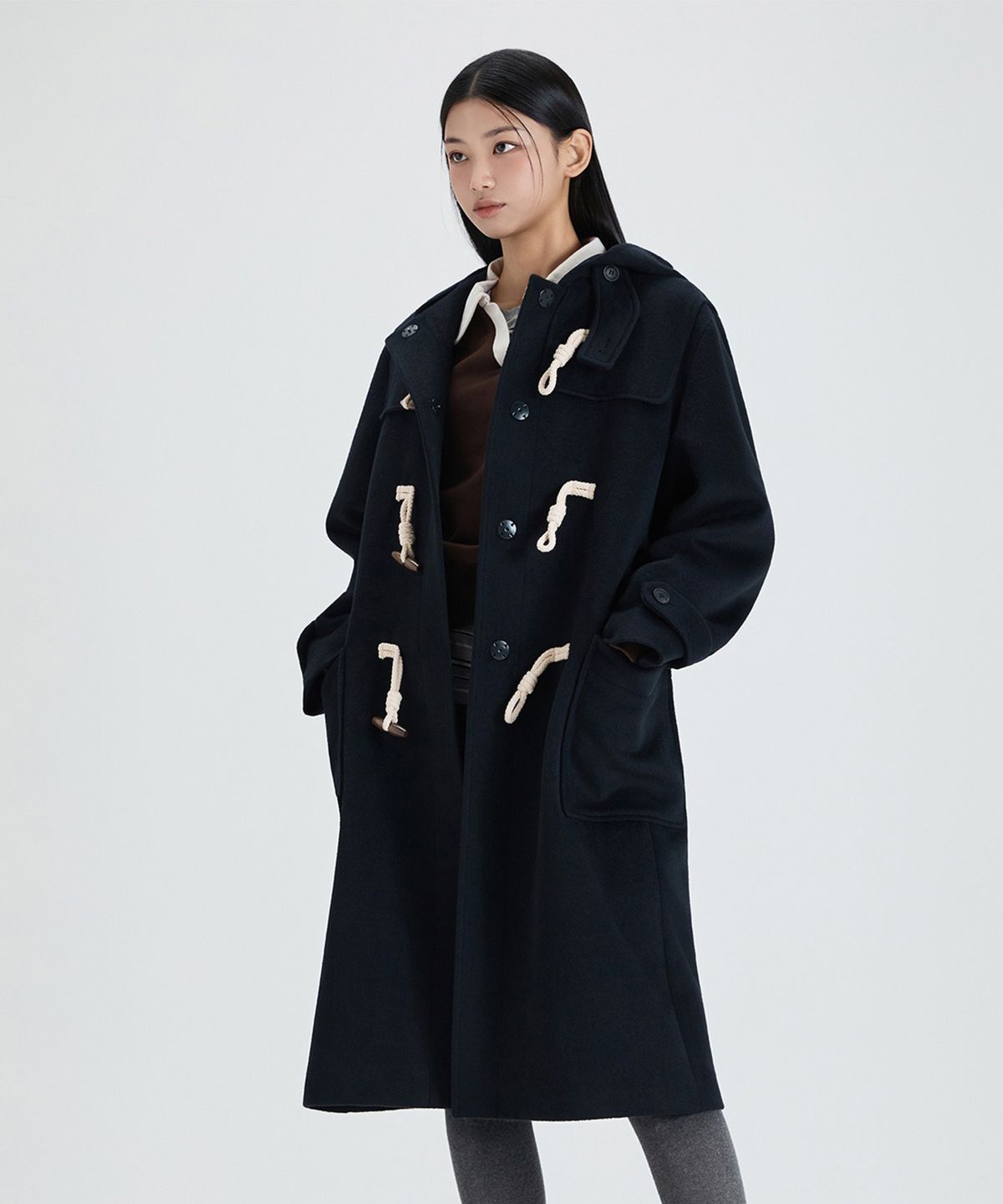 미쏘(MIXXO) 울 블렌디드 더플 롱 코트_MIWJHFV14C