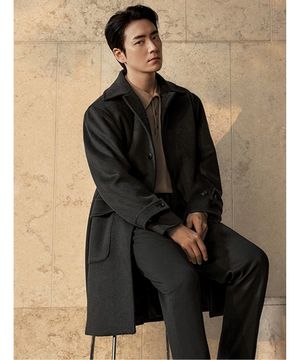 25FW 캐시미어 울 블렌드 발마칸 코트 차콜