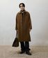 Leather Trim Mac Coat - Camel