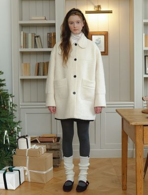 Coco wool boucle coat - cream
