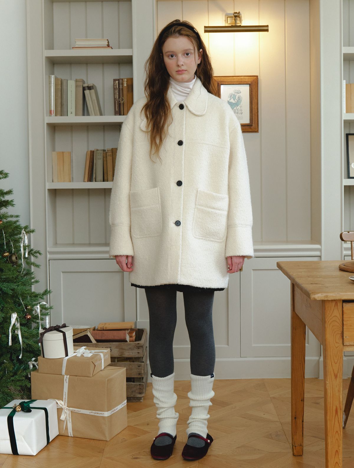 클루니(CLUNY) Coco wool boucle coat - cream