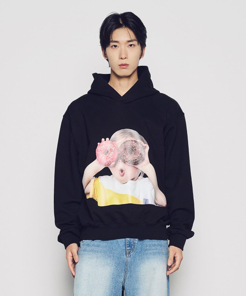 acme de la vie BABY FACE ドーナツ パーカー ブラック MUSINSA | acmé de la vie NEW ADLV BABY FACE DONUTS 1 HOODIE BLACK