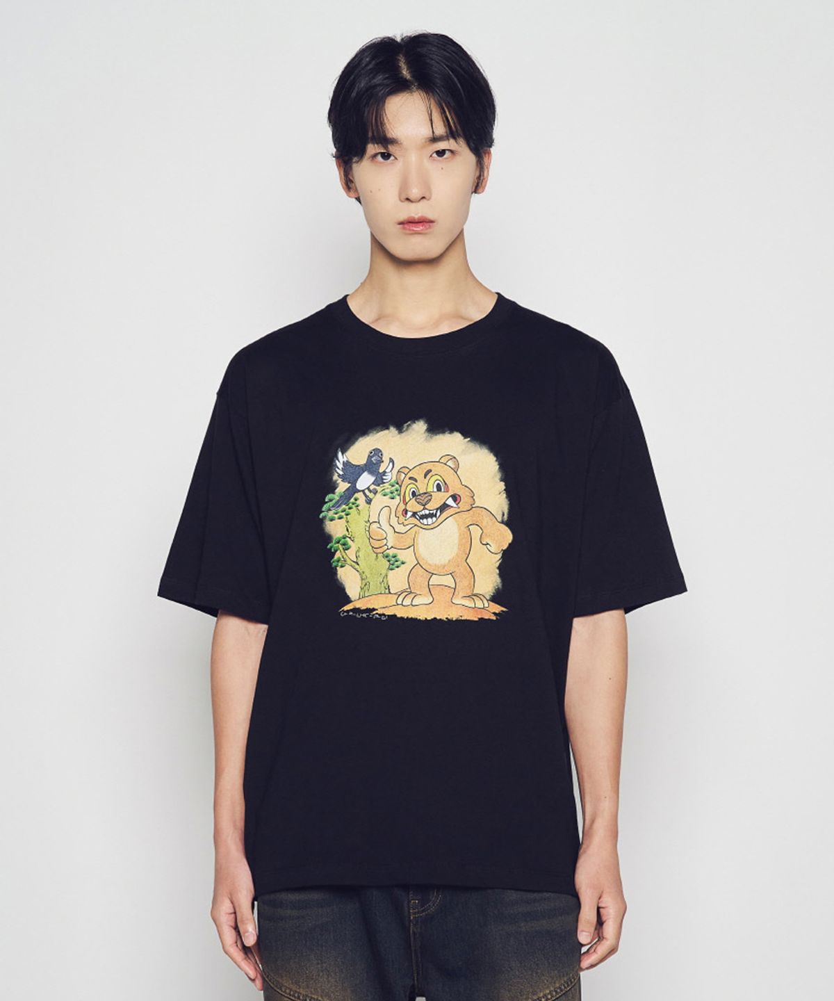 아크메드라비(ACME DE LA VIE) BROWN AC BEAR SHORT SLEEVE T-SHIRT (2COLOR)
