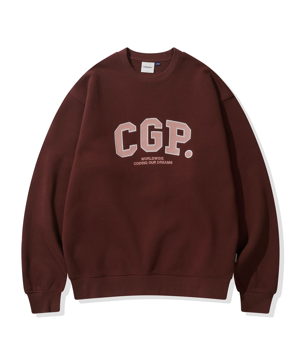 코드그라피(CGP) 기모 CGP 아치 로고 맨투맨_버건디