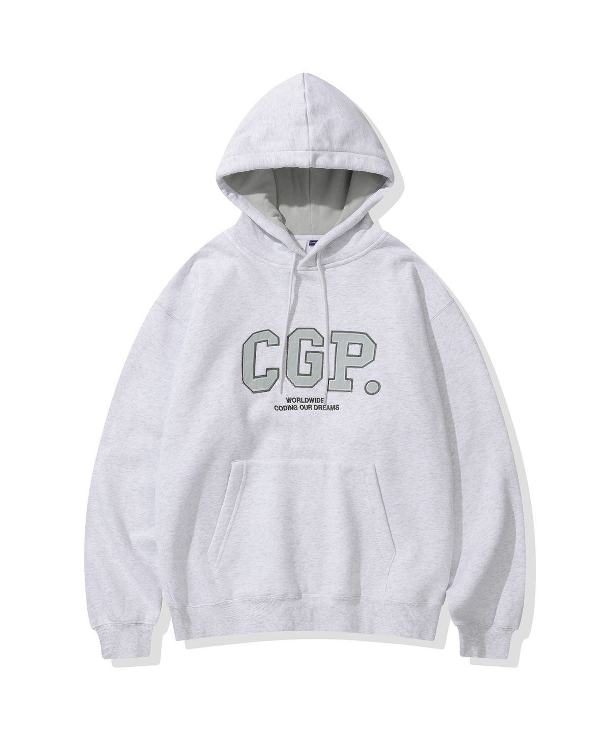 코드그라피(CGP) 기모 CGP 아치 로고 후디_멜란지그레이