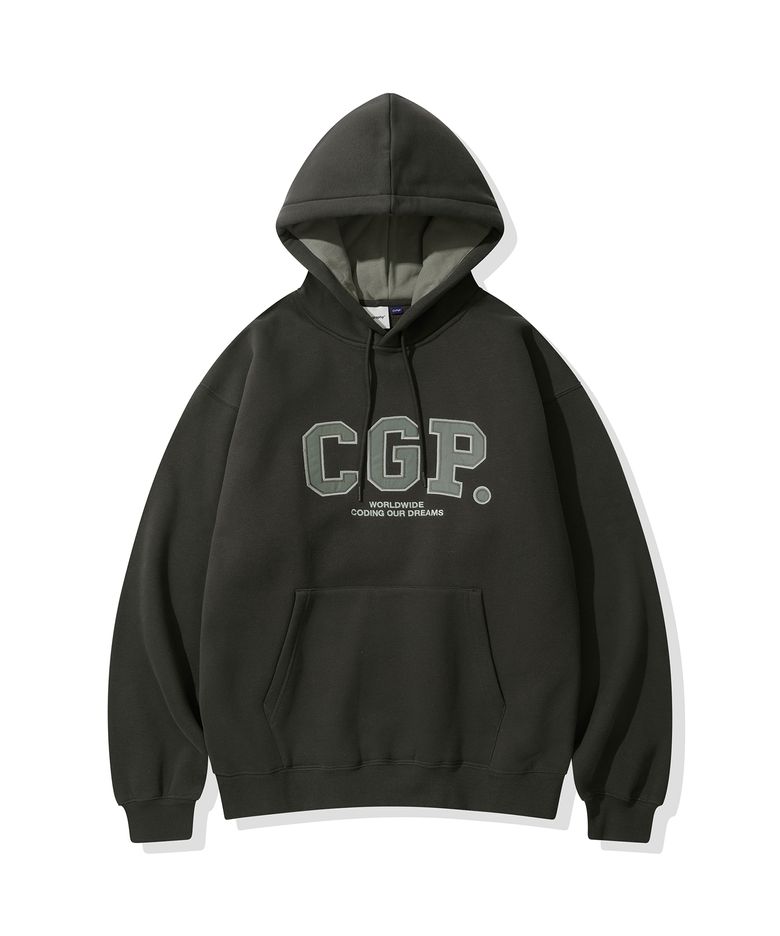 기모 CGP 아치 로고 후디_차콜