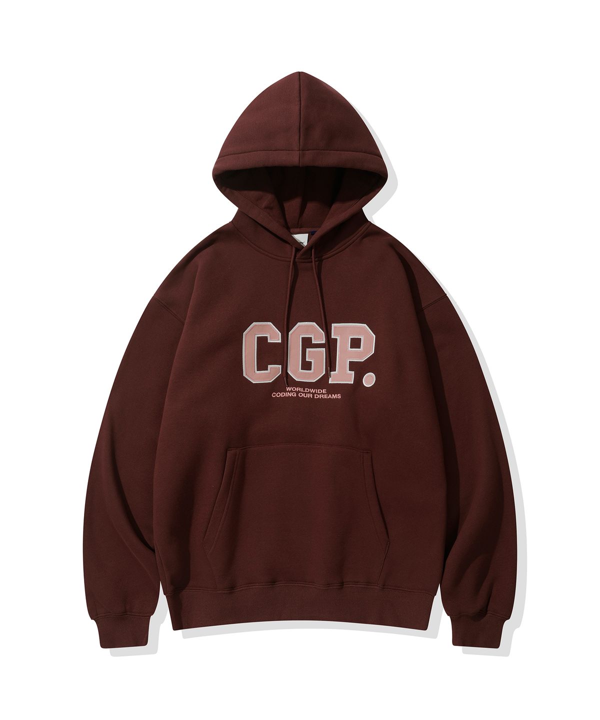 코드그라피(CGP) 기모 CGP 아치 로고 후디_버건디