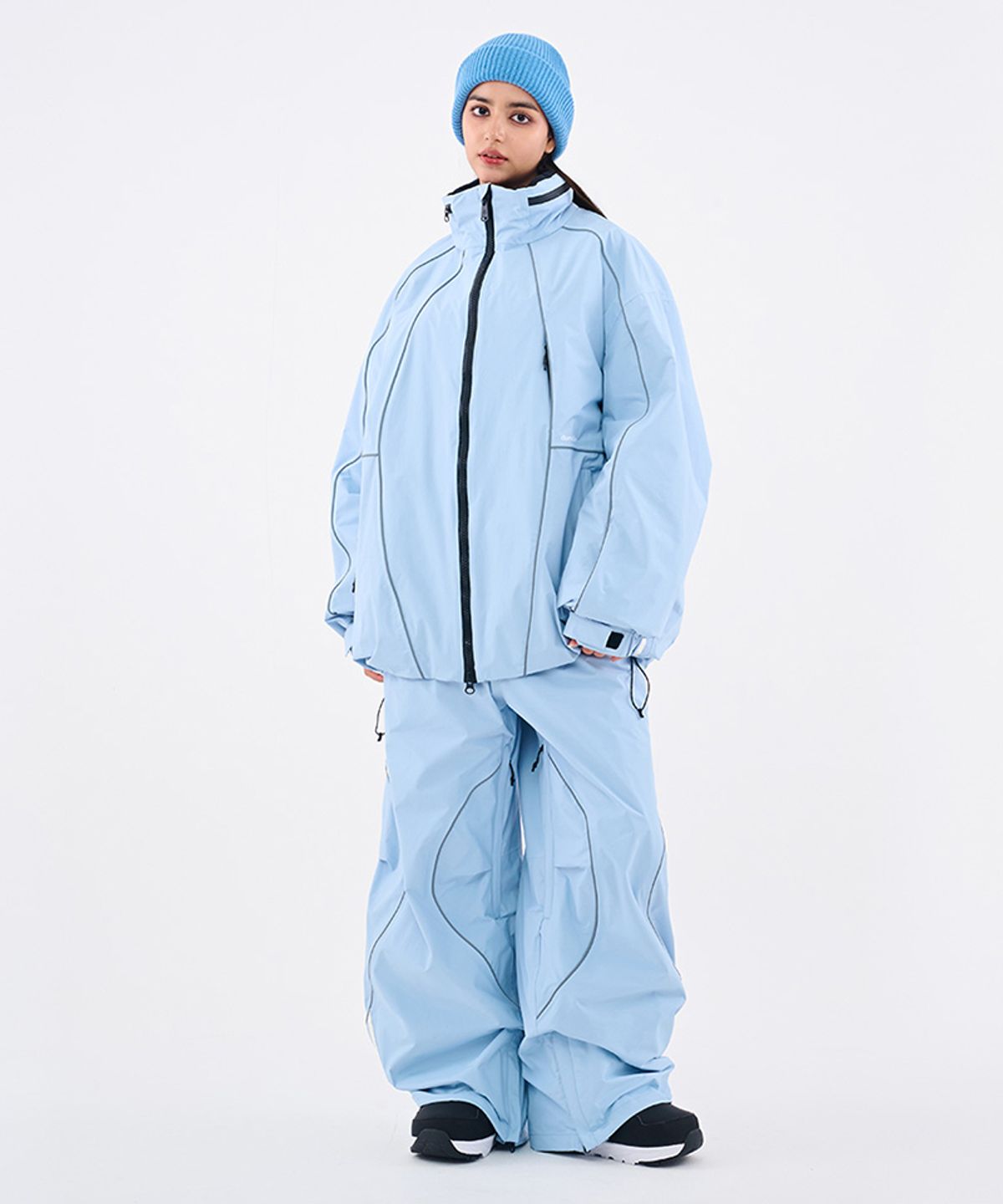 돌아우터웨어(DOLL OUTERWEAR) [DOLL X DUMDIDUM] 2526 랠리 자켓&팬츠 세트 SKY BLUE 남녀공용