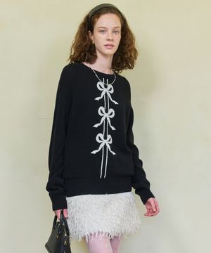 쓰리 리본 니트_블랙