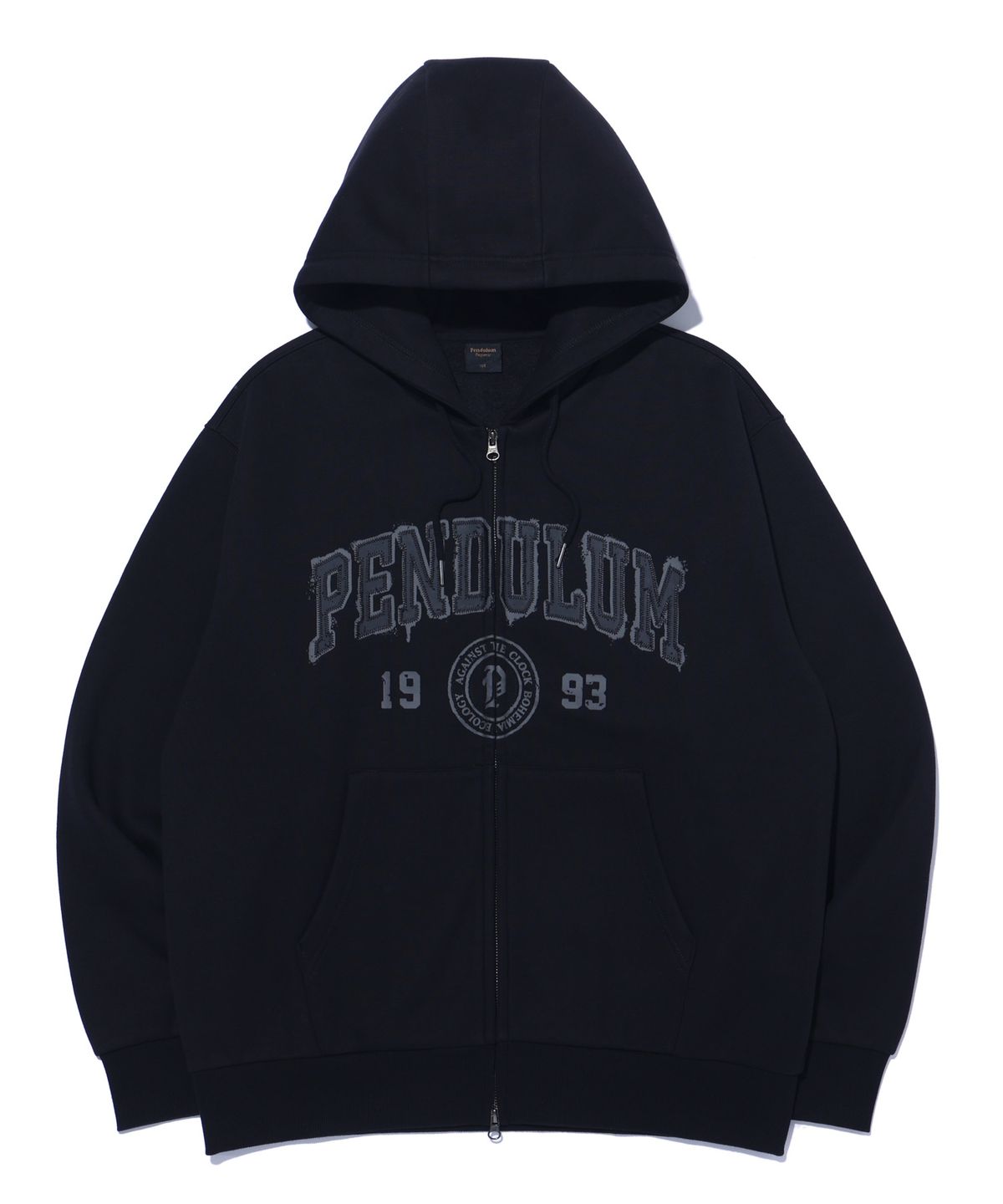 펜듈럼(PENDULUM) 써클 아치로고 후드집업 LP4TU886_BLACK